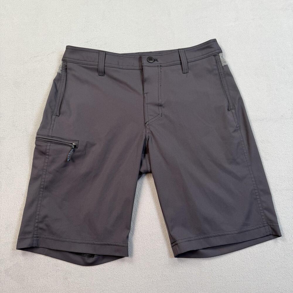 Kuhl Shorts Mens 31 Gray Performance Softshell 10 Inseam Hiking Trail Zip Pocket